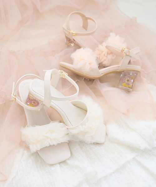 MAJESTIC LEGON（マジェスティックレゴン）の「フラワークリアヒールフリルサンダル（サンダル・レディース・ピンク/アイボリー・SMALL/MEDIUM/LARGE/X-LARGE）」の10枚目の写真