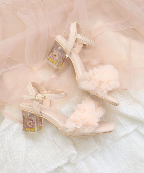 MAJESTIC LEGON（マジェスティックレゴン）の「フラワークリアヒールフリルサンダル（サンダル・レディース・ピンク/アイボリー・SMALL/MEDIUM/LARGE/X-LARGE）」の11枚目の写真