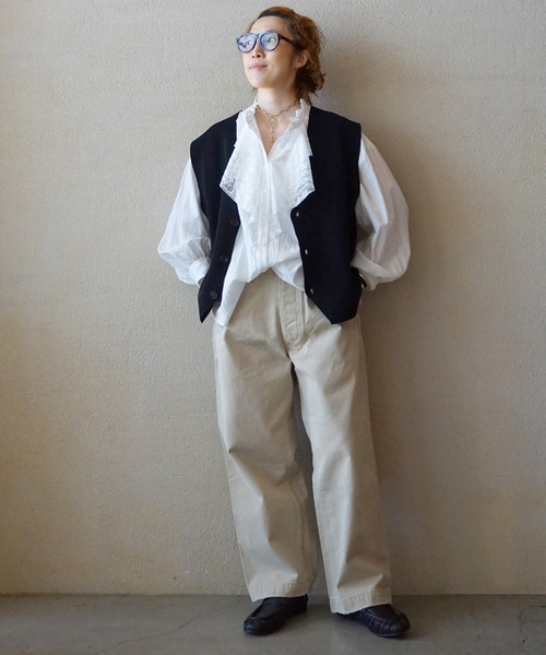 JOURNAL STANDARD LUXE（ジャーナルスタンダード　ラックス）の「ラッフルフリルレースブラウス（シャツ/ブラウス・レディース・ホワイト/ブラック・FREE）」の21枚目の写真