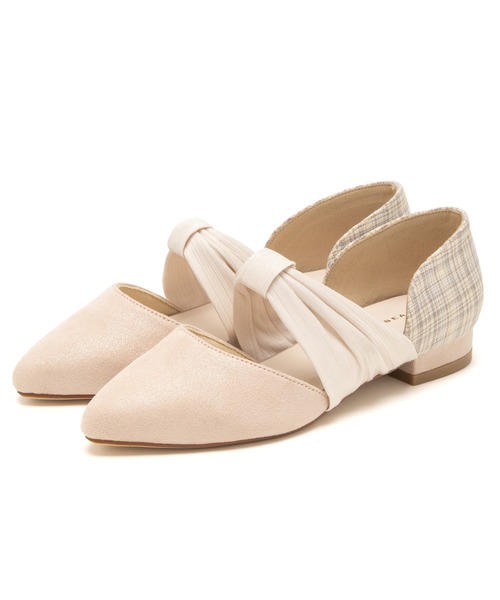 JELLY BEANS(ジェリービーンズ)の「ターバンリボンストラップセパレートパンプス(215-62194)JELLY BEANS(ジェリービーンズ)(パンプス・レディース・ネイビー/ブラック/ピンクベージュ/シルバー・22.5/23/23.5/24/24.5)」の7枚目の写真