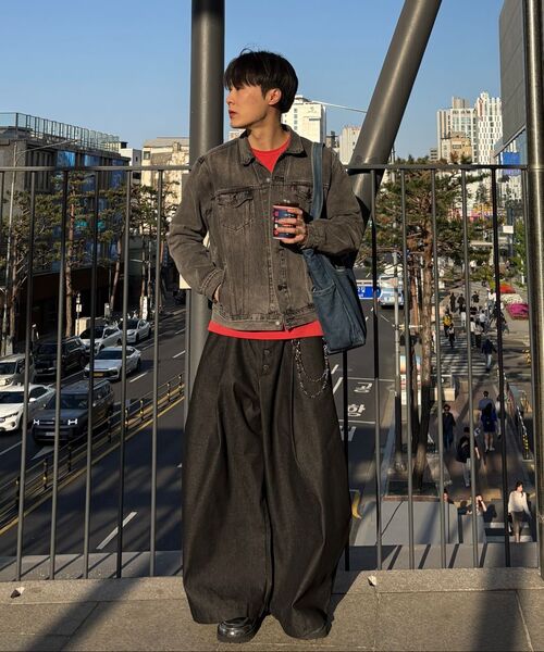 ROCKPSYCHO(ロックサイコ)の「ワイドカーブデニムパンツ002(デニムパンツ・メンズ・ブラック・MEDIUM/LARGE)」の13枚目の写真