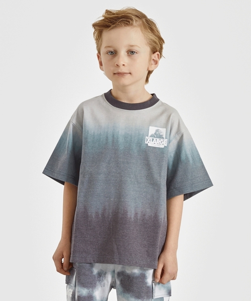 XLARGE KIDS(エクストララージキッズ)の「OG グラデーションタイダイ半袖Tシャツ(Tシャツ/カットソー・キッズ・イエロー/グレー・90cm/110cm/120cm/130cm/100cm/80cm/140cm)」の1枚目の写真