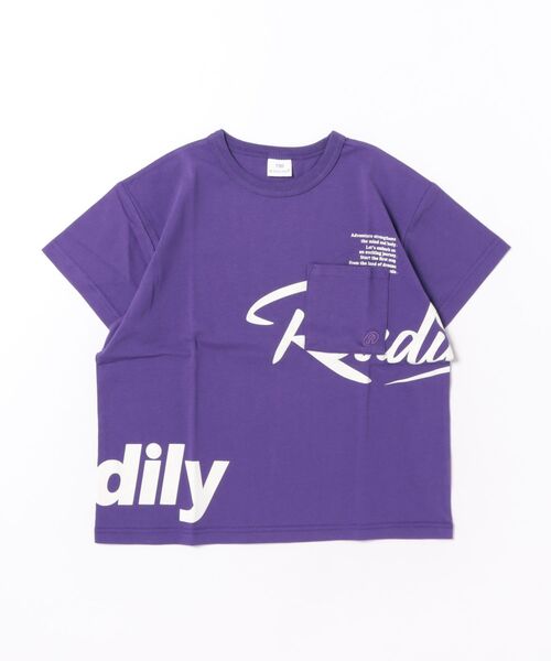 FARM(ファーム)の「ビックロゴムネポケットTシャツ(Tシャツ/カットソー・キッズ・ブラック/パープル・130cm/140cm/160cm/150cm)」の1枚目の写真