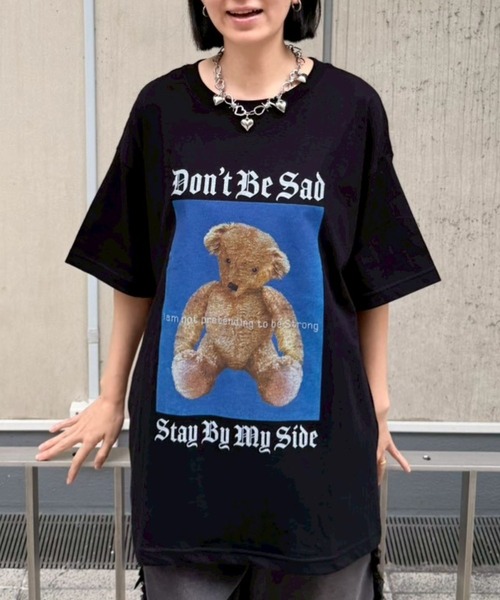 Candy Stripper（キャンディストリッパー）の「STAY BY MY SIDE BIG Tシャツ（Tシャツ/カットソー・レディース・ライトブルー/ブラック/オフホワイト/ピンク・FREE）」の3枚目の写真