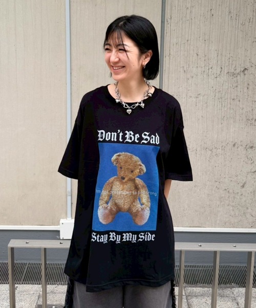 Candy Stripper（キャンディストリッパー）の「STAY BY MY SIDE BIG Tシャツ（Tシャツ/カットソー・レディース・ライトブルー/ブラック/オフホワイト/ピンク・FREE）」の18枚目の写真