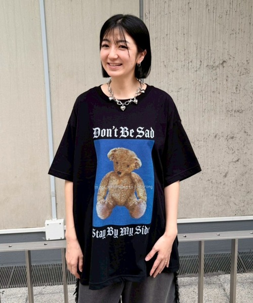 Candy Stripper（キャンディストリッパー）の「STAY BY MY SIDE BIG Tシャツ（Tシャツ/カットソー・レディース・ライトブルー/ブラック/オフホワイト/ピンク・FREE）」の11枚目の写真