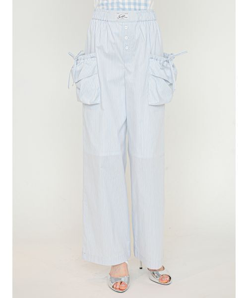 SORIN（ソリン　）の「Design Pockets Wide Pants/デザインポケットワイドパンツ（その他パンツ・レディース・ホワイト/ライトブルー・36/38）」の14枚目の写真