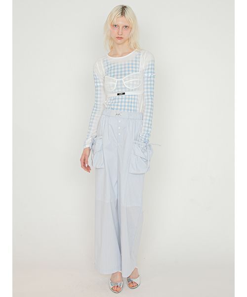 SORIN（ソリン　）の「Design Pockets Wide Pants/デザインポケットワイドパンツ（その他パンツ・レディース・ホワイト/ライトブルー・36/38）」の11枚目の写真