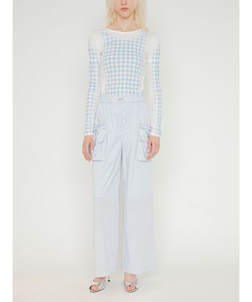 SORIN（ソリン　）の「Design Pockets Wide Pants/デザインポケットワイドパンツ（その他パンツ・レディース・ホワイト/ライトブルー・36/38）」の7枚目の写真