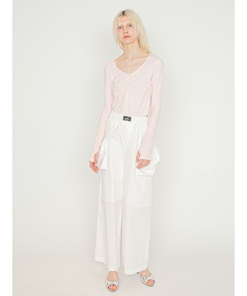 SORIN（ソリン　）の「Design Pockets Wide Pants/デザインポケットワイドパンツ（その他パンツ・レディース・ホワイト/ライトブルー・36/38）」の4枚目の写真