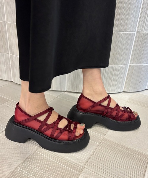 Ameri（アメリ）の「MEDI MARY JANE SHEER SANDAL（サンダル・レディース・チェリーピンク/シルバー/ブラック・SMALL/MEDIUM/LARGE）」の3枚目の写真