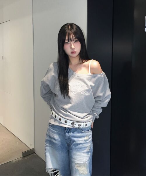 KHAKIPOINT（カーキポイント）の「Lettering Sweat Shirt (gray)（スウェット・レディース・その他・FREE）」の5枚目の写真