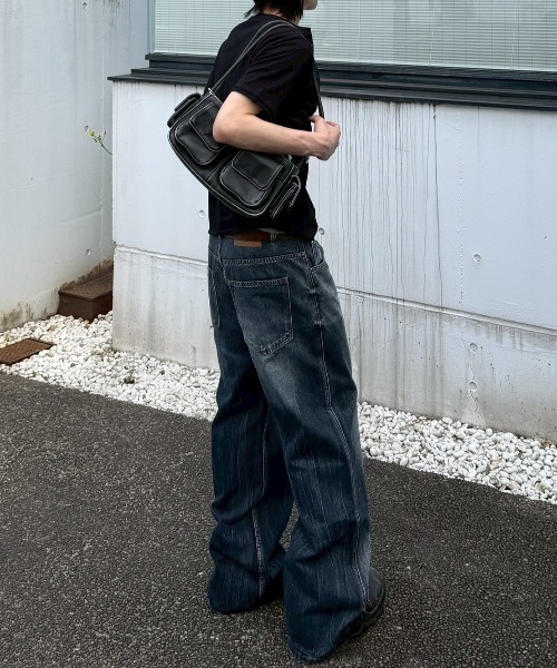 Chikashitsu +（チカシツプラス）の「【Chikashitsu +】washed slim denim pants / 【チカシツプラス】ウォッシュスリムデニムパンツ＜着用動画あり＞（デニムパンツ・メンズ・ブルー・M/S）」の5枚目の写真