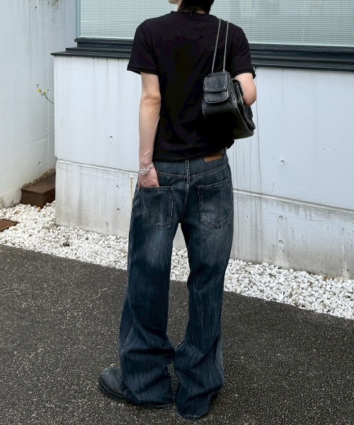 Chikashitsu +（チカシツプラス）の「【Chikashitsu +】washed slim denim pants / 【チカシツプラス】ウォッシュスリムデニムパンツ＜着用動画あり＞（デニムパンツ・メンズ・ブルー・M/S）」の6枚目の写真