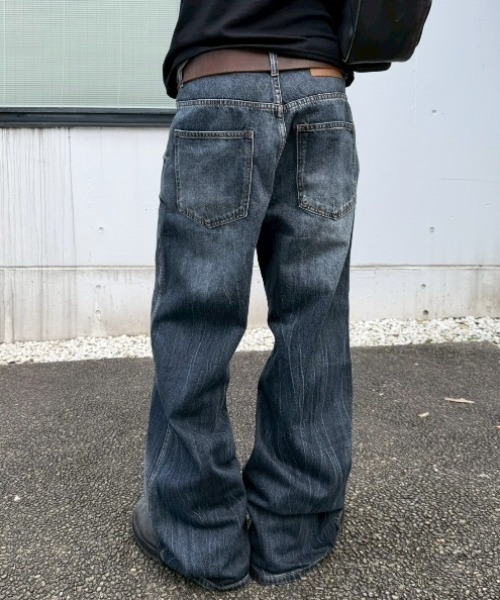 Chikashitsu +（チカシツプラス）の「【Chikashitsu +】washed slim denim pants / 【チカシツプラス】ウォッシュスリムデニムパンツ＜着用動画あり＞（デニムパンツ・メンズ・ブルー・M/S）」の10枚目の写真