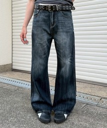 Chikashitsu +（チカシツプラス）の「【Chikashitsu +】washed slim denim pants / 【チカシツプラス】ウォッシュスリムデニムパンツ＜着用動画あり＞（デニムパンツ）」