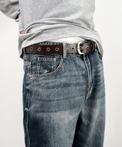 Chikashitsu +（チカシツプラス）の「【Chikashitsu +】washed slim denim pants / 【チカシツプラス】ウォッシュスリムデニムパンツ＜着用動画あり＞（デニムパンツ・メンズ・ブルー・M/S）」の19枚目の写真