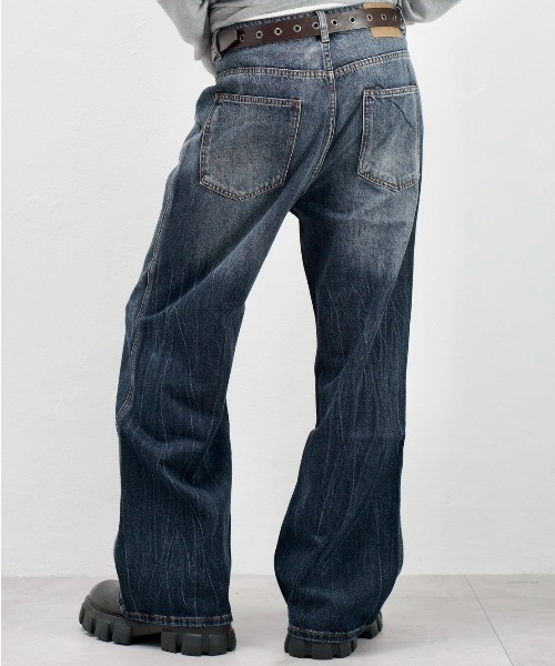 Chikashitsu +（チカシツプラス）の「【Chikashitsu +】washed slim denim pants / 【チカシツプラス】ウォッシュスリムデニムパンツ＜着用動画あり＞（デニムパンツ・メンズ・ブルー・M/S）」の17枚目の写真