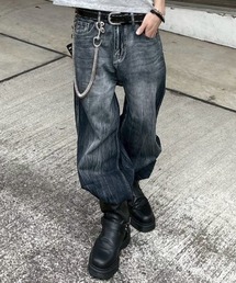 Chikashitsu +（チカシツプラス）の「【Chikashitsu +】washed slim denim pants / 【チカシツプラス】ウォッシュスリムデニムパンツ＜着用動画あり＞（デニムパンツ）」