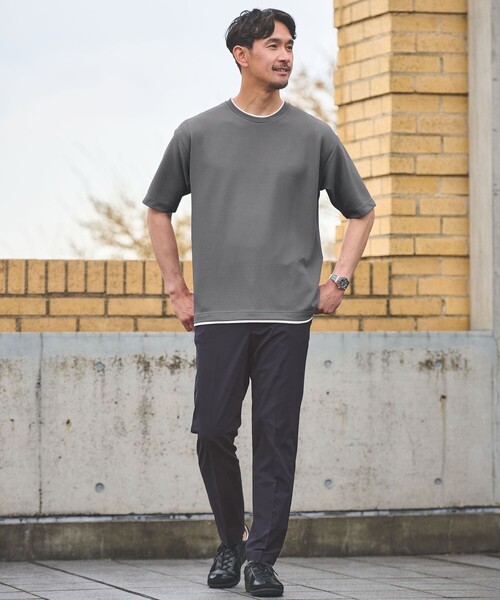 WEB限定】JUST fit フェイクレイヤード Tシャツ カットソー -吸水速乾