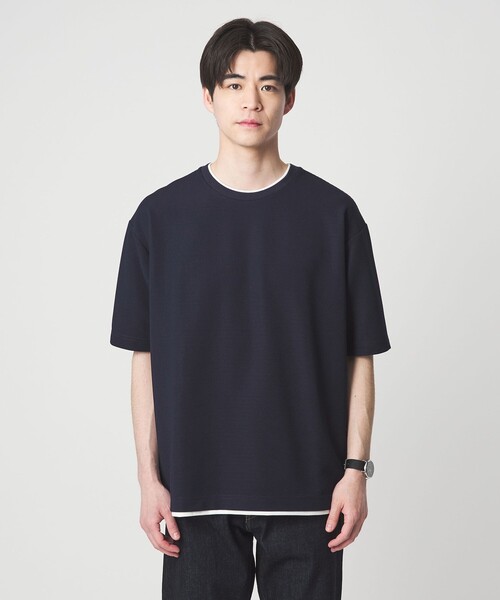 WEB限定】JUST fit フェイクレイヤード Tシャツ カットソー -吸水速乾