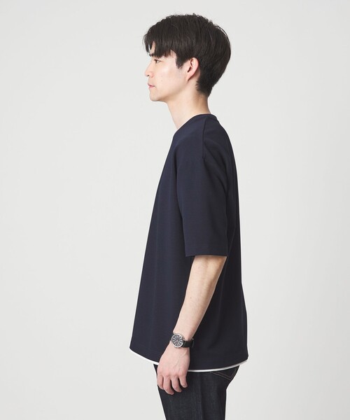 green label relaxing（グリーンレーベルリラクシング）の「【WEB限定】JUST fit フェイクレイヤード Tシャツ カットソー -吸水速乾・抗菌-（Tシャツ/カットソー・メンズ・ライトグレー/ダークグレー/ネイビー・XL/L/M/S）」の21枚目の写真