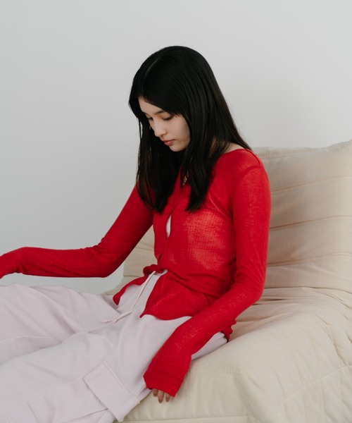 duei(デュイ)の「2wayツイストシアートップス(Tシャツ/カットソー・レディース・グレー/レッド・FREE)」の17枚目の写真