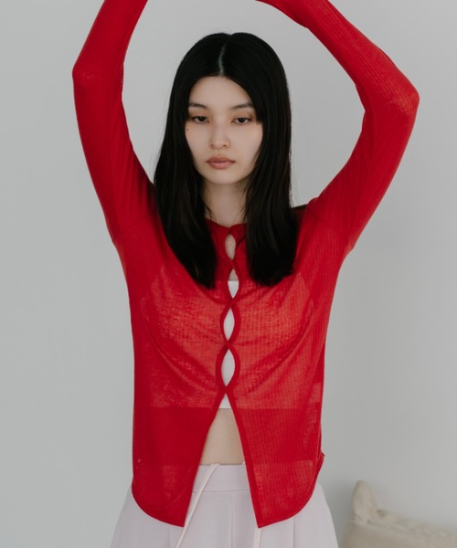 duei(デュイ)の「2wayツイストシアートップス(Tシャツ/カットソー・レディース・グレー/レッド・FREE)」の13枚目の写真