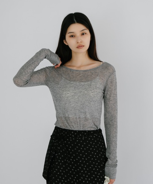 duei(デュイ)の「2wayツイストシアートップス(Tシャツ/カットソー・レディース・グレー/レッド・FREE)」の5枚目の写真