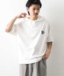 フード付き ロゴ 刺繍 半袖 Tシャツ