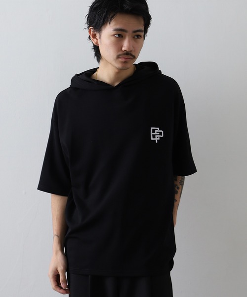 FUNALIVE(ファンアライブ)の「フード付き ロゴ 刺繍 半袖 Tシャツ(Tシャツ/カットソー・メンズ・レディッシュグレー/ホワイト/ネイビー/ブラック・M/L/LL)」の17枚目の写真