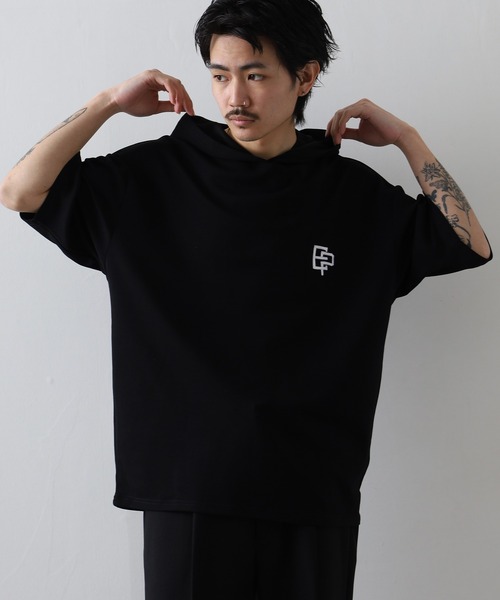 FUNALIVE(ファンアライブ)の「フード付き ロゴ 刺繍 半袖 Tシャツ(Tシャツ/カットソー・メンズ・レディッシュグレー/ホワイト/ネイビー/ブラック・M/L/LL)」の18枚目の写真