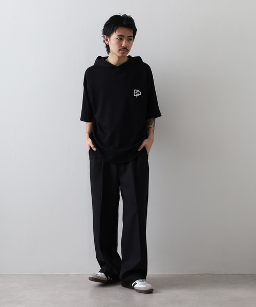 FUNALIVE(ファンアライブ)の「フード付き ロゴ 刺繍 半袖 Tシャツ(Tシャツ/カットソー・メンズ・レディッシュグレー/ホワイト/ネイビー/ブラック・M/L/LL)」の19枚目の写真