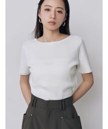 MURUA（ムルーア）の「【接触冷感】前後2WAYデコルテオープンハーフニット【近赤外線カット】　夏服（ニット/セーター・レディース）」