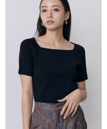 MURUA | 【接触冷感】前後2WAYデコルテオープンハーフニット【近赤外線カット】 夏服(ニット/セーター)
