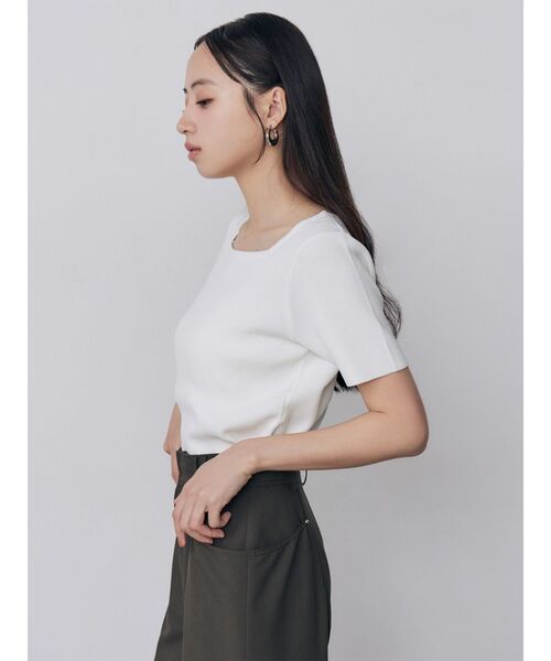 MURUA(ムルーア)の「【接触冷感】前後2WAYデコルテオープンハーフニット【近赤外線カット】 夏服(ニット/セーター・レディース・ブラック/レッド/ホワイト・FREE)」の16枚目の写真