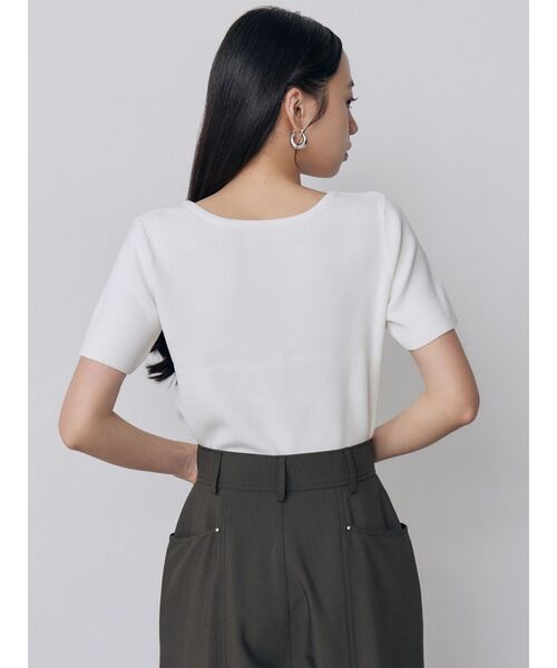 MURUA(ムルーア)の「【接触冷感】前後2WAYデコルテオープンハーフニット【近赤外線カット】 夏服(ニット/セーター・レディース・ブラック/レッド/ホワイト・FREE)」の17枚目の写真
