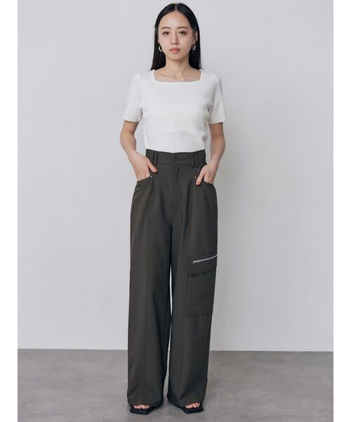 MURUA(ムルーア)の「【接触冷感】前後2WAYデコルテオープンハーフニット【近赤外線カット】 夏服(ニット/セーター・レディース・ブラック/レッド/ホワイト・FREE)」の18枚目の写真