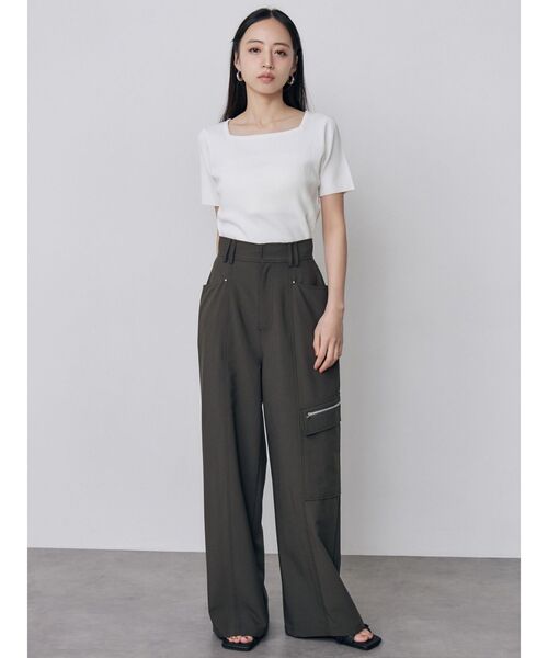 MURUA(ムルーア)の「【接触冷感】前後2WAYデコルテオープンハーフニット【近赤外線カット】 夏服(ニット/セーター・レディース・ブラック/レッド/ホワイト・FREE)」の19枚目の写真