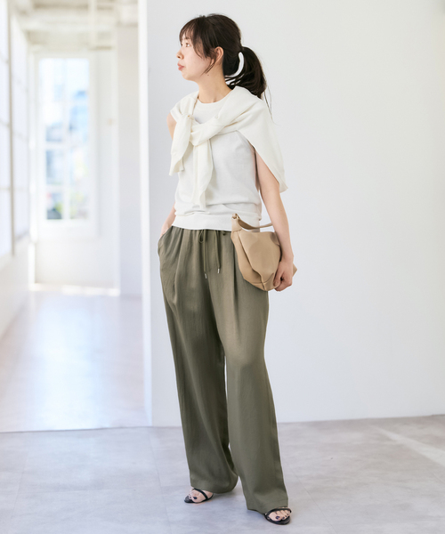 Spick & Span(スピックアンドスパン)の「《セットアップ可 / 手洗い可》シルクコットンノースリーブプルオーバー(ニット/セーター・レディース・ブラウン/ホワイト・FREE)」の19枚目の写真
