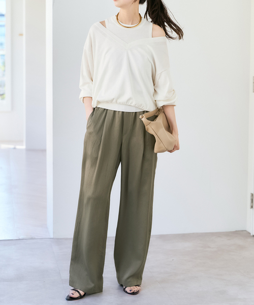 Spick & Span(スピックアンドスパン)の「《セットアップ可 / 手洗い可》シルクコットンノースリーブプルオーバー(ニット/セーター・レディース・ブラウン/ホワイト・FREE)」の22枚目の写真