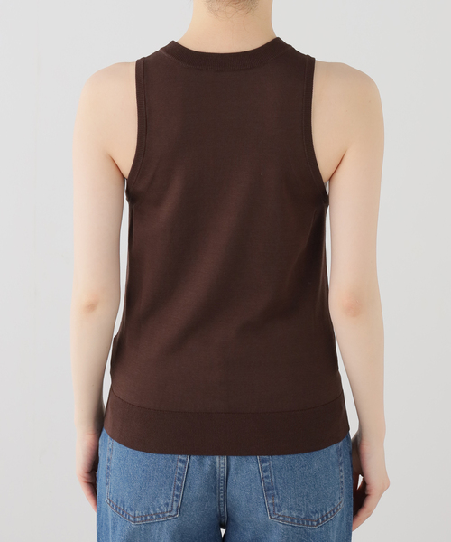 Spick & Span(スピックアンドスパン)の「《セットアップ可 / 手洗い可》シルクコットンノースリーブプルオーバー(ニット/セーター・レディース・ブラウン/ホワイト・FREE)」の18枚目の写真