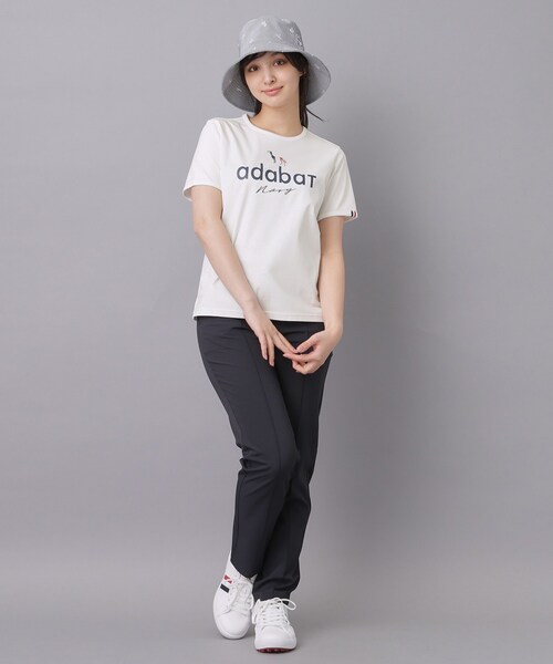 adabat(アダバット)の「【ADABAT NAVY】接触冷感/抗菌防臭/消臭 アイスクリアコットンロゴT(Tシャツ/カットソー・レディース・ブラック/ホワイト/ピンク・38/40/42)」の11枚目の写真