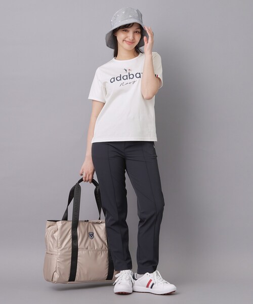 adabat(アダバット)の「【ADABAT NAVY】接触冷感/抗菌防臭/消臭 アイスクリアコットンロゴT(Tシャツ/カットソー・レディース・ブラック/ホワイト/ピンク・38/40/42)」の12枚目の写真