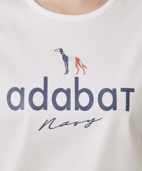 adabat(アダバット)の「【ADABAT NAVY】接触冷感/抗菌防臭/消臭 アイスクリアコットンロゴT(Tシャツ/カットソー・レディース・ブラック/ホワイト/ピンク・38/40/42)」の13枚目の写真