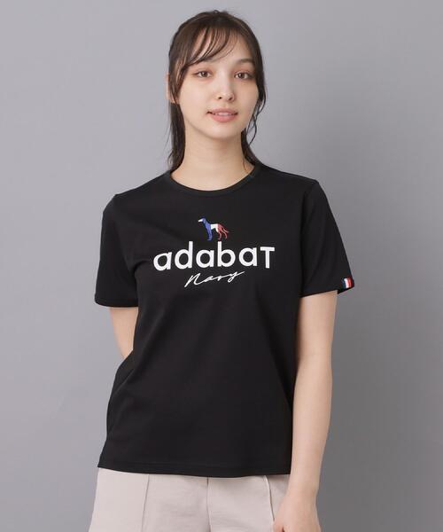 adabat(アダバット)の「【ADABAT NAVY】接触冷感/抗菌防臭/消臭 アイスクリアコットンロゴT(Tシャツ/カットソー・レディース・ブラック/ホワイト/ピンク・38/40/42)」の16枚目の写真