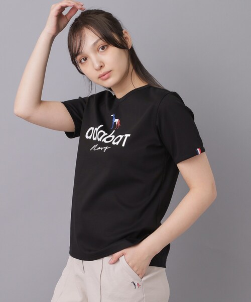 adabat(アダバット)の「【ADABAT NAVY】接触冷感/抗菌防臭/消臭 アイスクリアコットンロゴT(Tシャツ/カットソー・レディース・ブラック/ホワイト/ピンク・38/40/42)」の17枚目の写真