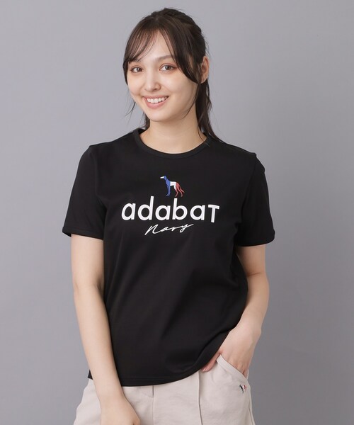 adabat(アダバット)の「【ADABAT NAVY】接触冷感/抗菌防臭/消臭 アイスクリアコットンロゴT(Tシャツ/カットソー・レディース・ブラック/ホワイト/ピンク・38/40/42)」の18枚目の写真