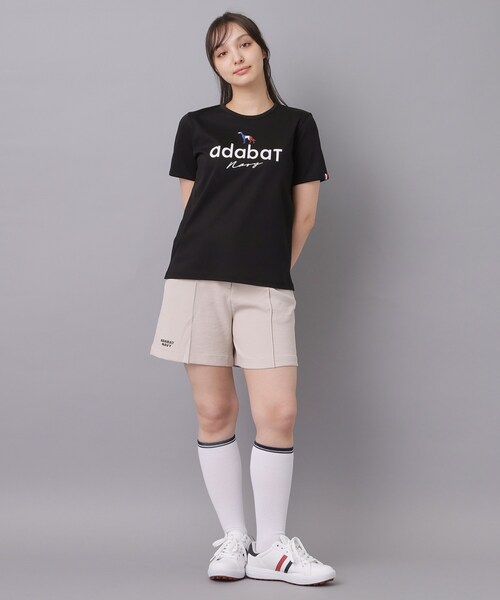 adabat(アダバット)の「【ADABAT NAVY】接触冷感/抗菌防臭/消臭 アイスクリアコットンロゴT(Tシャツ/カットソー・レディース・ブラック/ホワイト/ピンク・38/40/42)」の19枚目の写真