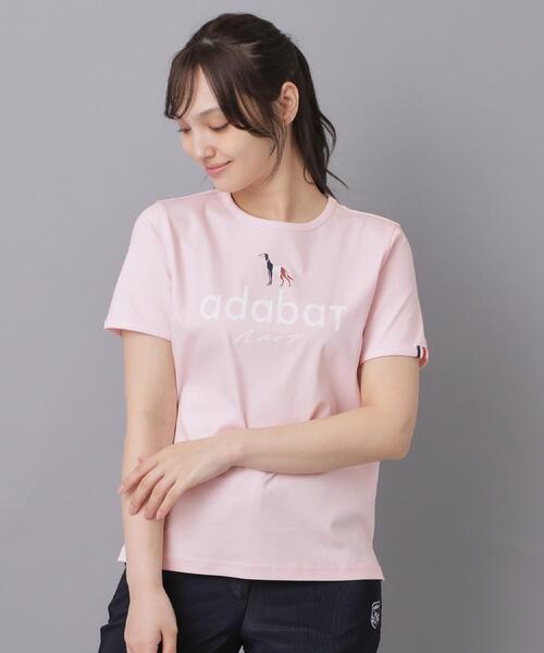 adabat(アダバット)の「【ADABAT NAVY】接触冷感/抗菌防臭/消臭 アイスクリアコットンロゴT(Tシャツ/カットソー・レディース・ブラック/ホワイト/ピンク・38/40/42)」の21枚目の写真
